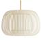 Mia Modern Classic Beige White Banded Shade Gold Antique Brass Pendant|Kathy Kuo Home