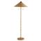 Terrace Coastal Beach Gold Iron Handwoven Rattan Floor Lamp|Kathy Kuo Home