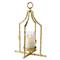 Enzo Coastal Beach Gold Metal Bamboo and Seeded Glass Lantern|Kathy Kuo Home
