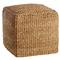 Zuri French Country Thick Cushion Woven Seagrass Square Pouf|Kathy Kuo Home