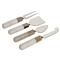 Leigh Modern Classic White Marble &amp; Wood Handle Cheese Tool Set, 4pcs|Kathy Kuo Home