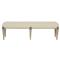 Sarabeth Updated Traditional Beige Faux Leather Cerused Oak Bench|Kathy Kuo Home