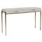 Morand Modern Grey Faux Shagreen Antique Gold Metal Console Table|Kathy Kuo Home