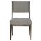 Landon Modern Masculine Grey Charcoal Brown Ash Wood Dining Side Chair|Kathy Kuo Home