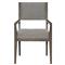 Landon Modern Masculine Grey Charcoal Brown Ash Wood Dining Arm Chair|Kathy Kuo Home