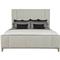 Landon Modern Masculine Beige Upholstered Panel Grey Wood Bed - King|Kathy Kuo Home