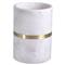 Christabel Modern Classic Gold Banded White Marble Wine Cooler|Kathy Kuo Home