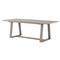 Cody Coastal Beach Angled Base Rectangular Grey Teak Outdoor Dining Table - 86.5&quot;W|Kathy Kuo Home