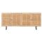 Emilie Coastal Beach 4 Door Natural Cane Mango Wood Metal Legs Sideboard|Kathy Kuo Home
