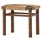 Jacob Coastal Beach Cotton Rope Wrapped Brown Mahogany Rounded Legs Stool|Kathy Kuo Home