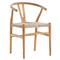Wanda Mid Century Modern Natural Teak Beige Rattan Outdoor Dining Chair|Kathy Kuo Home