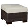 Club Woven Coastal Beach Brown Walnut Outdoor Ottoman|Kathy Kuo Home