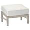 Croquet Aluminum White Cushion Oyster Outdoor Ottoman|Kathy Kuo Home