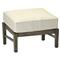 Croquet Aluminum White Cushion Slate Grey Outdoor Ottoman|Kathy Kuo Home