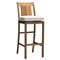 Croquet Coastal Natural Teak White Cushion Outdoor Bar Stool|Kathy Kuo Home