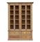 Dustin French Country Brown Reclaimed Wood 4 Drawer Closed Back Bookcase|Kathy Kuo Home