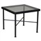 Aurore French Country Glass Top Black Metal Outdoor Side End Table|Kathy Kuo Home
