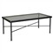 Aurore French Country Glass Top Black Metal Outdoor Coffee Table|Kathy Kuo Home