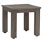 Ezra Modern Taupe Grey Aluminum Square Outdoor Side End Table|Kathy Kuo Home