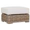 Aria Coastal Beige Cushion Brown Rectangular Outdoor Ottoman|Kathy Kuo Home