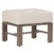 Ezra Modern Taupe Grey Aluminum Beige Cushion Outdoor Ottoman|Kathy Kuo Home