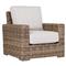 Aria Coastal Beige Cushion Brown Outdoor Accent Club Chair|Kathy Kuo Home