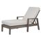 Ezra Modern Taupe Grey Aluminum Outdoor Adjustable Chaise Lounge|Kathy Kuo Home