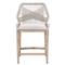 Lorry Coastal Beach Taupe Performance Mahogany Woven Rope Counter Stool|Kathy Kuo Home