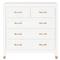 Stacy Modern Classic Matte White Wood Brass Steel 5 Drawer Dresser|Kathy Kuo Home