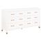 Stacy Modern Classic White Brass Accent 6 Drawer Double Dresser|Kathy Kuo Home