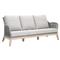Lorry Coastal Beach Platinum Grey Woven Rope Teak Wood Outdoor Sofa - 79&quot;W|Kathy Kuo Home