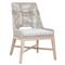 Theodore Coastal Taupe Woven Cushion Grey Teak Outdoor Dining Chair - Set of 2|Kathy Kuo Home