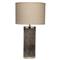 Isaac Rustic Lodge Grey Hide Cylinder Table Lamp