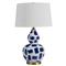 Luca Modern Double Gourd Blue Painted White Ceramic Table Lamp|Kathy Kuo Home