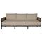 Havana Modern Beige Sunbrella Cushion Black Frame Cane Outdoor Sofa - 86&quot;W|Kathy Kuo Home