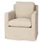Cisco Home Louis Modern Classic Logan Beige Linen Slipcovered Swivel Arm Chair|Kathy Kuo Home