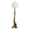 Wellington Coastal Beach Brown Composite Beige Linen Buffet Floor Lamp|Kathy Kuo Home