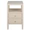 Worlds Away Roscoe Modern Glass Top Beige Grasscloth Side Table|Kathy Kuo Home