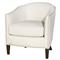 Cisco Home Crescent Modern Classic Cream Leather Round Upholstered Arm Chair|Kathy Kuo Home