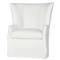 Cisco Home Federico Modern Classic White Linen Slip Cover Wing Back Arm Chair|Kathy Kuo Home