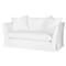 Cisco Home Seda Modern Classic White Cotton Slip Cover Loveseat|Kathy Kuo Home