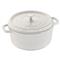 Staub White Cast Iron Round Cocotte Pot - 5.5 Quart|Kathy Kuo Home