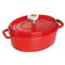 Staub Cherry Red 5.8 Quart Cast Iron Oval Cocotte Pot|Kathy Kuo Home