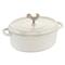 Staub White 5.8 Quart Cast Iron Oval Cocotte Pot|Kathy Kuo Home