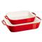 Staub Cherry Red Ceramic Rectangular 2 Piece Bakeware Set|Kathy Kuo Home