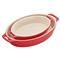 Staub Cherry Red Ceramic Oval 2 Piece Bakeware Set|Kathy Kuo Home