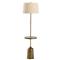 Leila Mid-Century Bronze Iron Beige Fabric Shade Floor Lamp|Kathy Kuo Home