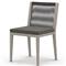 Cheryl Modern Black Cushion Woven Grey Teak Wood Outdoor Dining Side Chair|Kathy Kuo Home