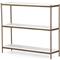 Kian Modern Classic White Marble Top Antique Gold Metal Console Table|Kathy Kuo Home