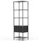 Theodore Industrial Loft Black Wood Grey Iron Frame 2 Drawer Display Bookcase|Kathy Kuo Home